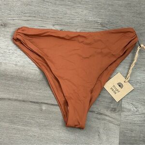 nwt toast swim cinch high waist bikini bottoms size xs brown women’s